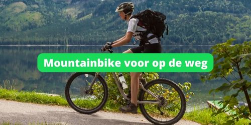 mountainbike voor op de weg
